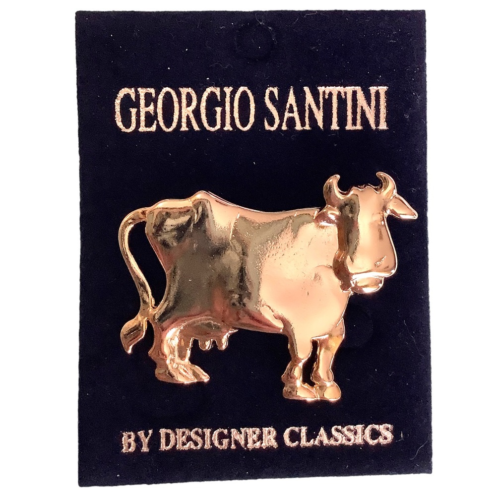 NEW Georgio Santini Gold Cow Pin